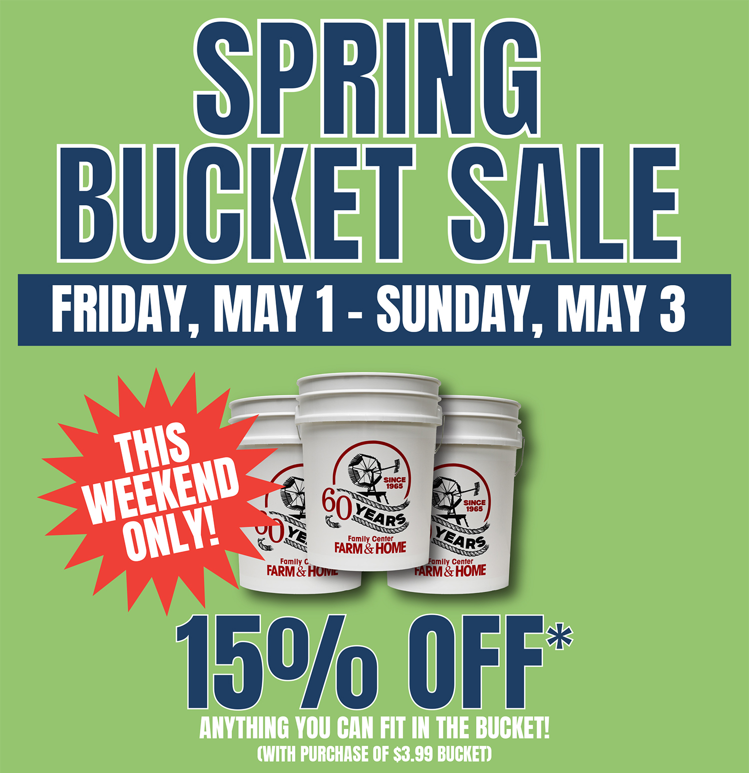 Bucket Sale Main Content